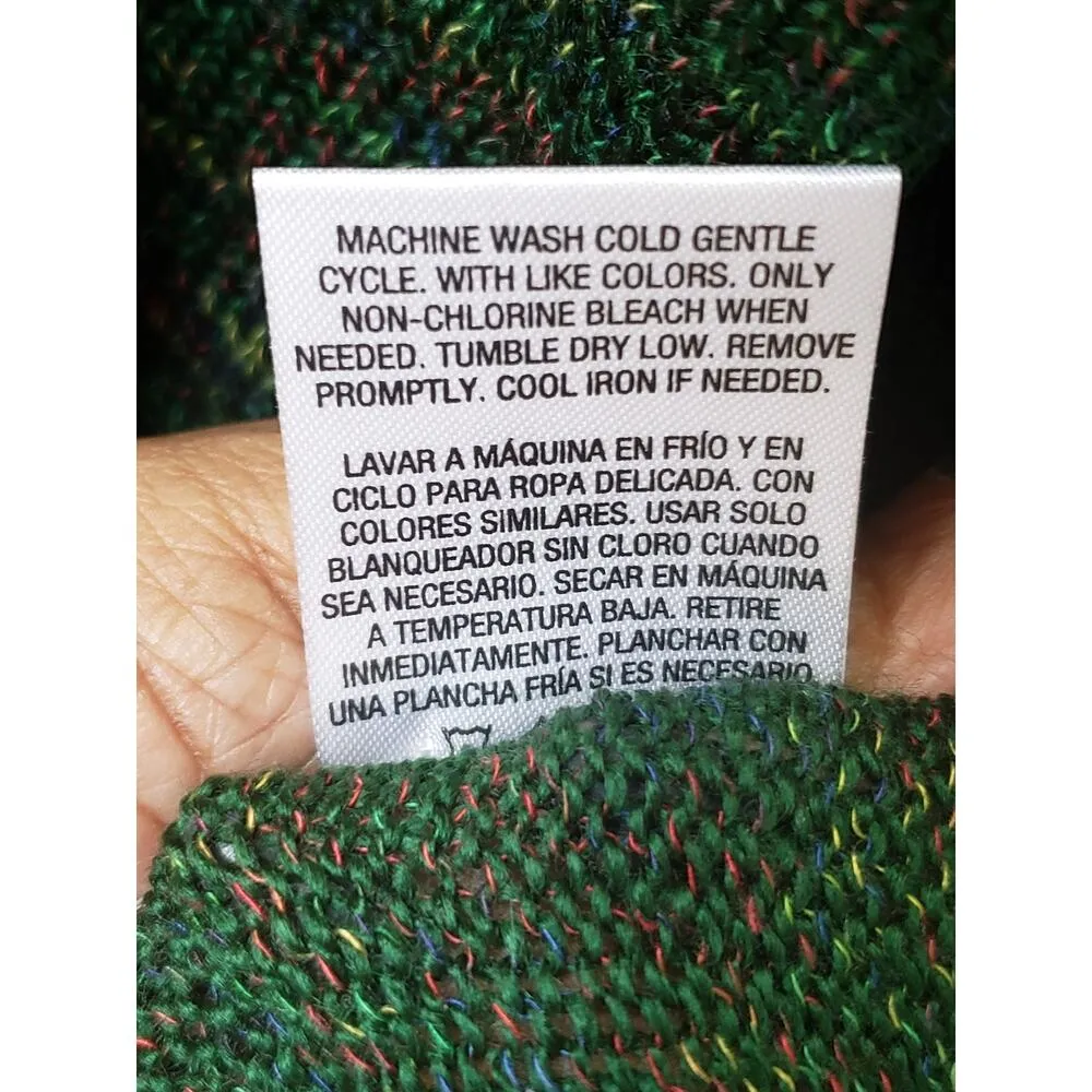 Laura Scott Sweater Women's Large Green Textured Long Sleeve Crew Neck Pullover - Image 7