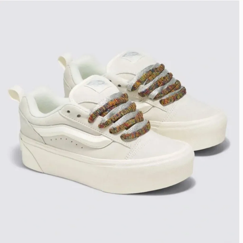 Vans NEW  Knu Stack Women's Platform Shoes Vintage Suede Marshmallow - Image 3