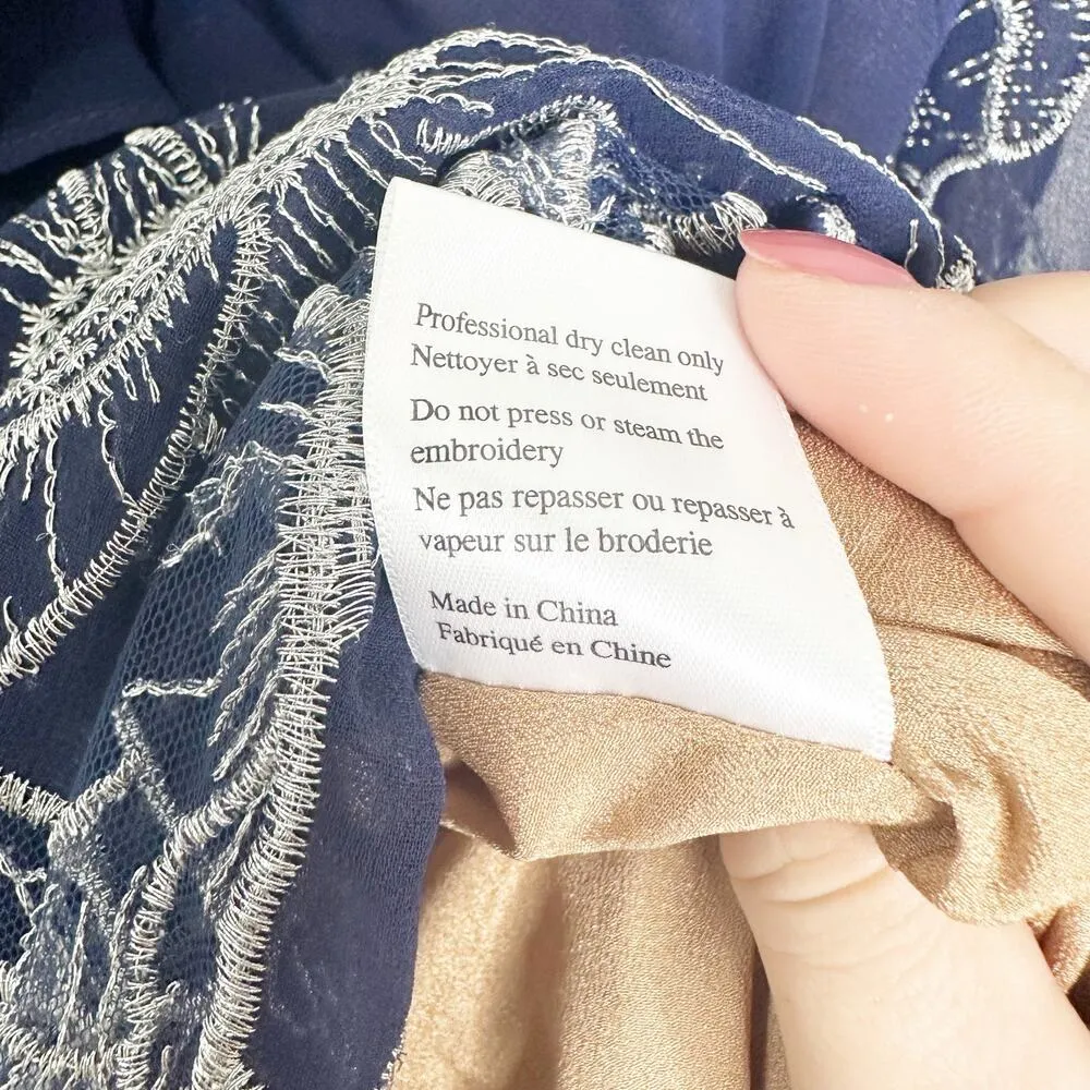 Marchesa Notte Floral Midi Dress Embroidered Long - Image 11