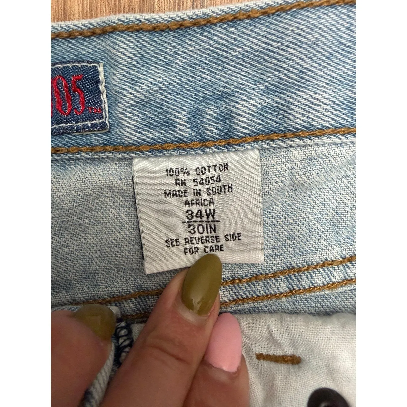 Vintage‎ Bugle Boy Jeans 705 34x30 Light Wash 90s Straight Leg Denim - Image 7