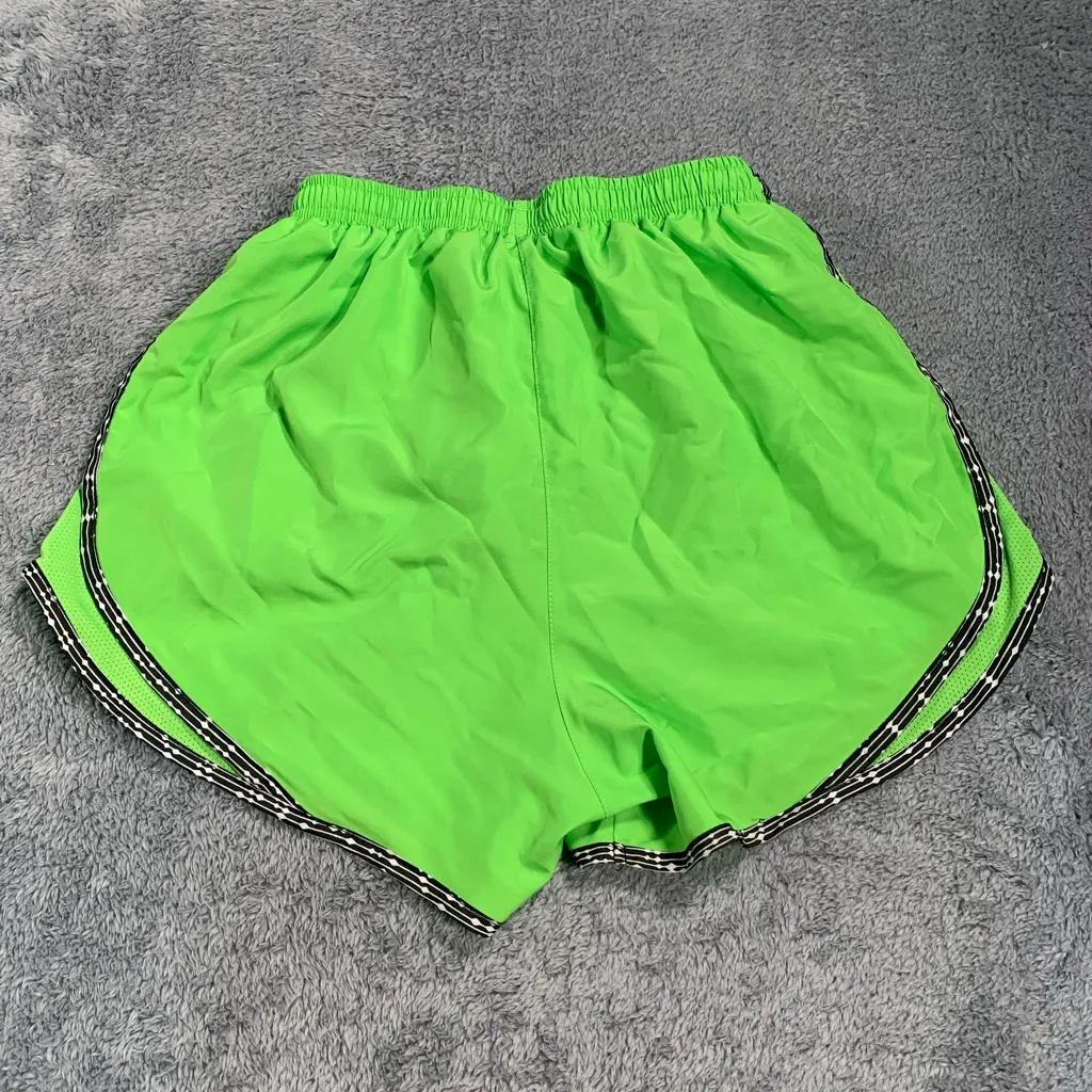 Nike Women's Neon Green Athletic Shorts - Image 7