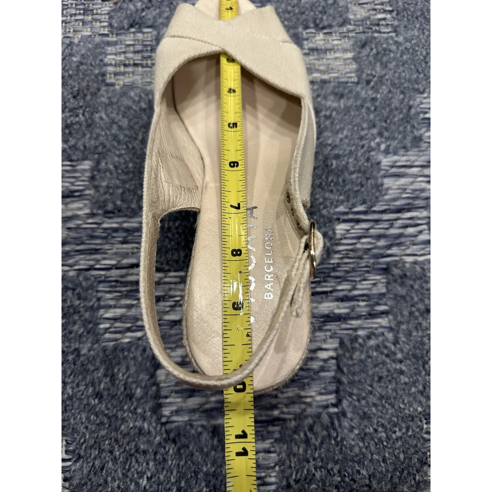 VISCATA Barcelona Canvas High Heel Wedge Sandals EU41/US10?? Open Toe Espadille Size 10 - Image 8