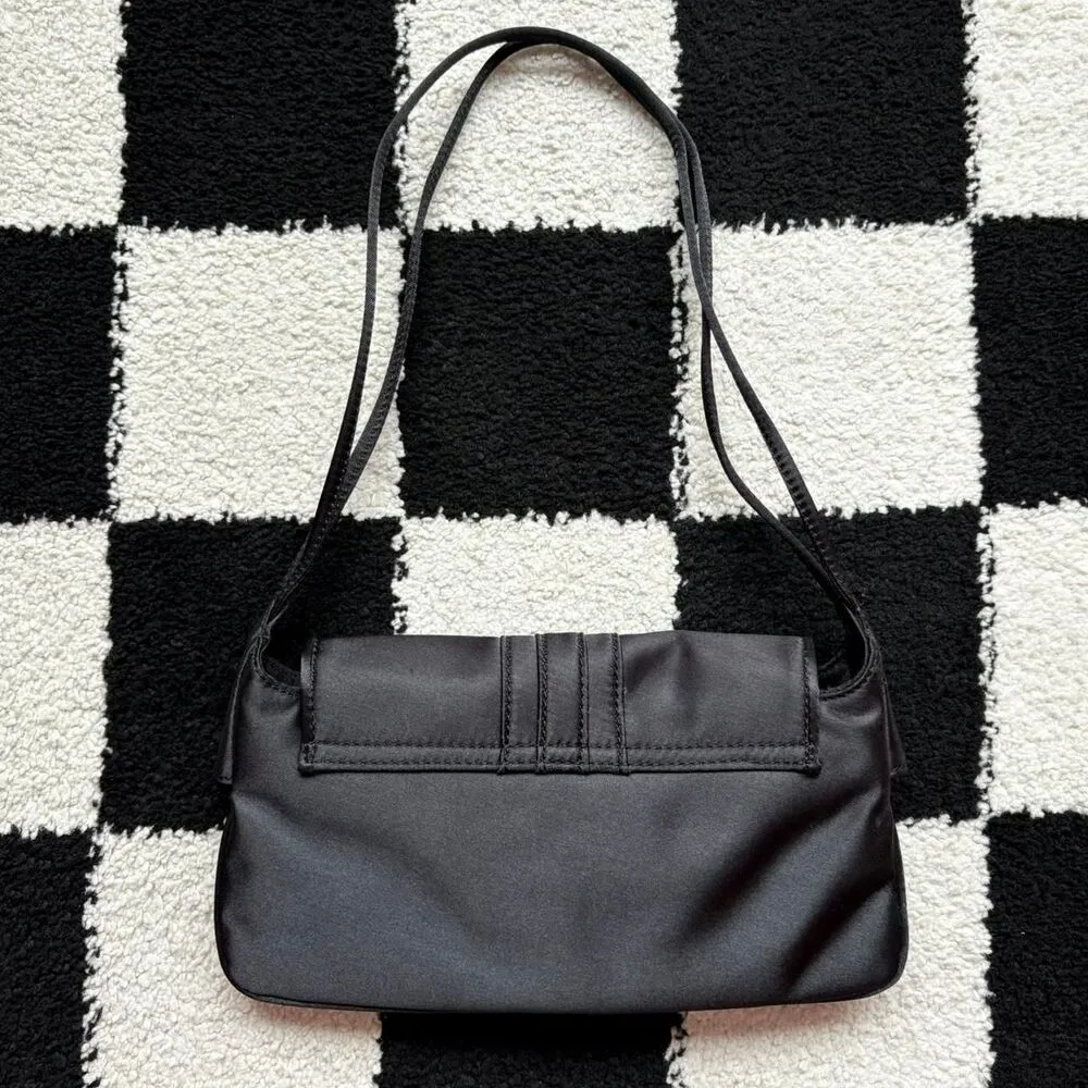 Vintage Tommy Hilfiger Black Mini Bag Red Interior - Image 2