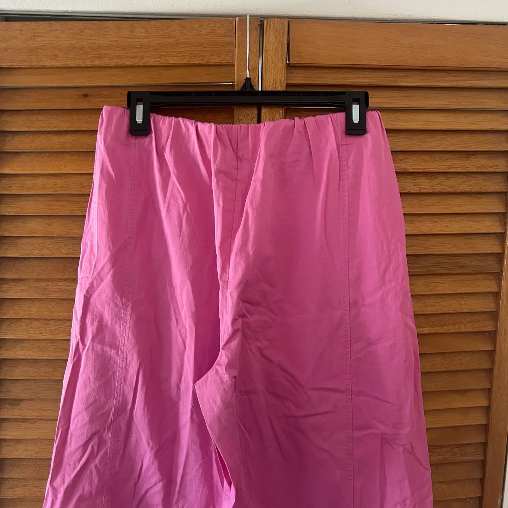 Maeve By Anthropologie Pull-On Curved Poplin Pink Trousers Sz XS - Image 8