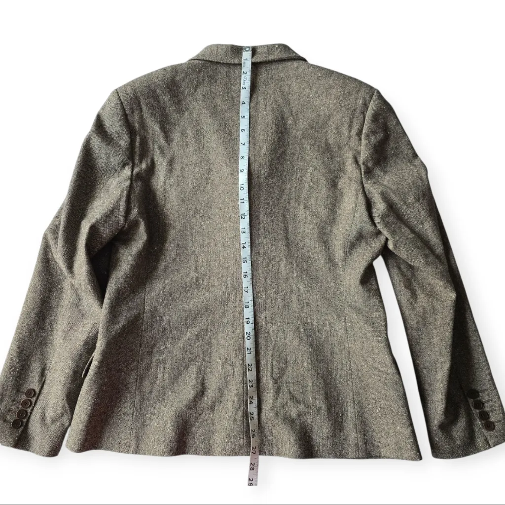 Laura Leigh Ltd. Brown Blazer Wool Blend Structured‎ Shoulders Size 12 - Image 6