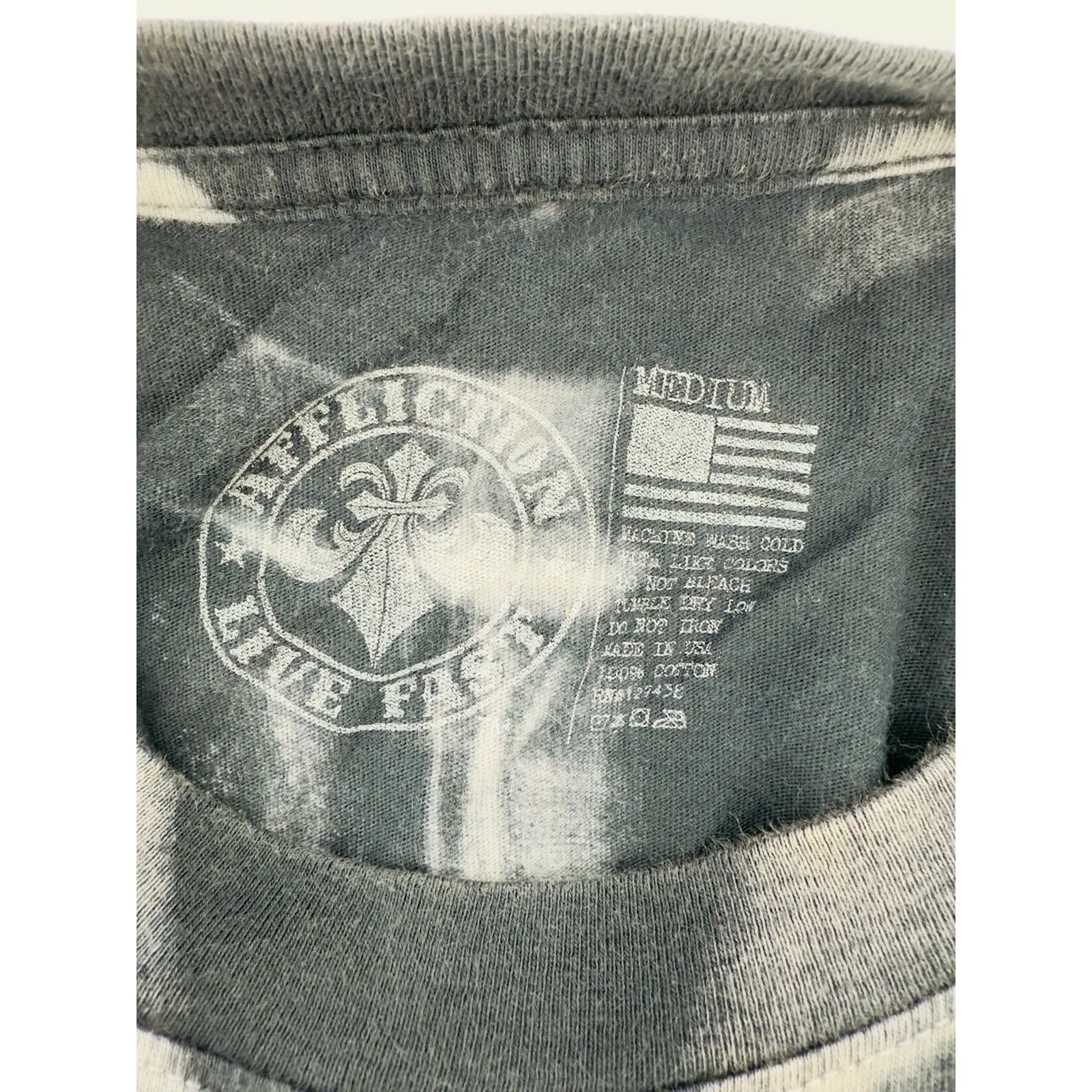 Affliction American Customs Toxin TShirt Womens Medium Biker Fringe Tie Dye 1973 - Image 8