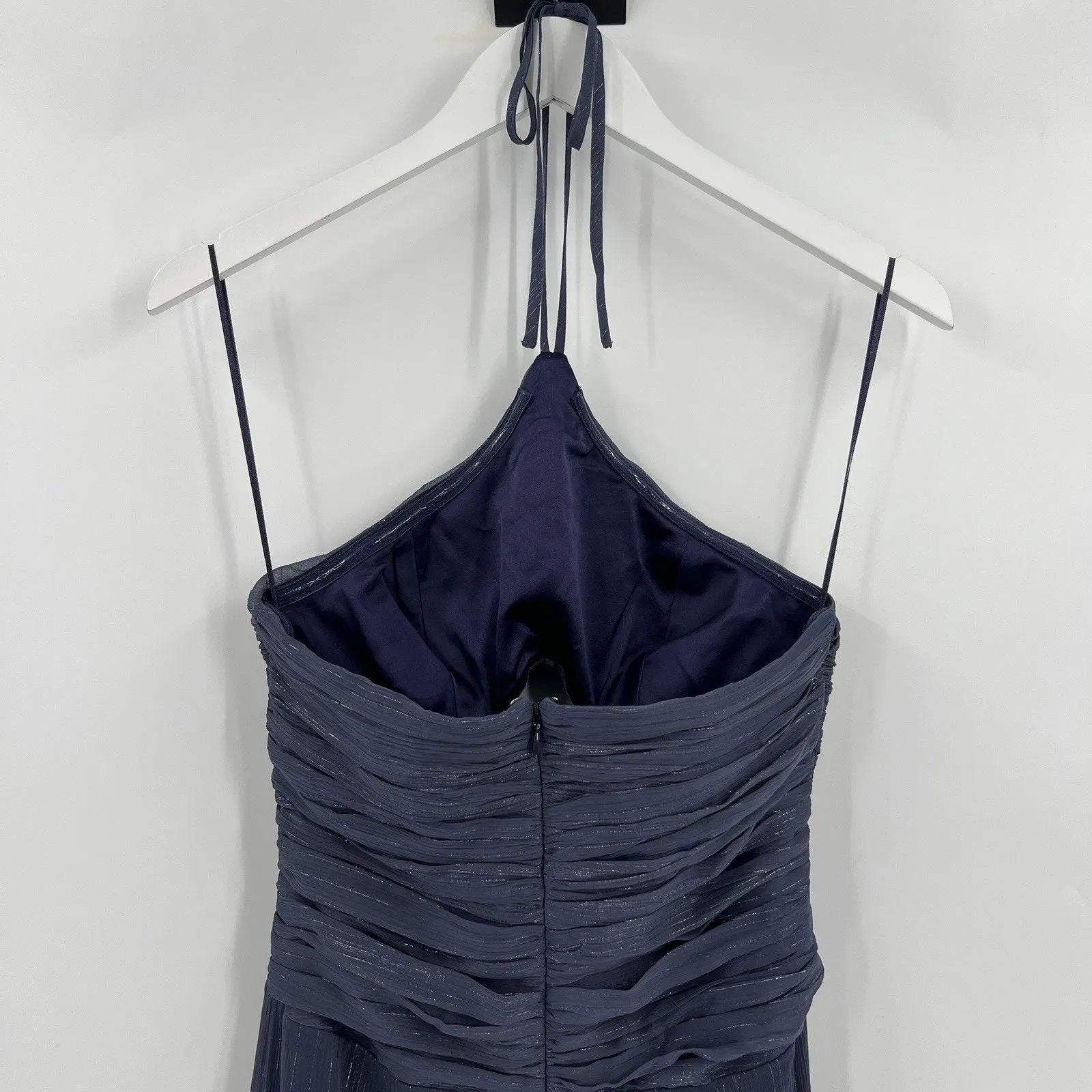 Likely Runa Halter Maxi Gown Night‎ Shadow Blue Formal Metallic Prom Size 2 NWT - Image 7