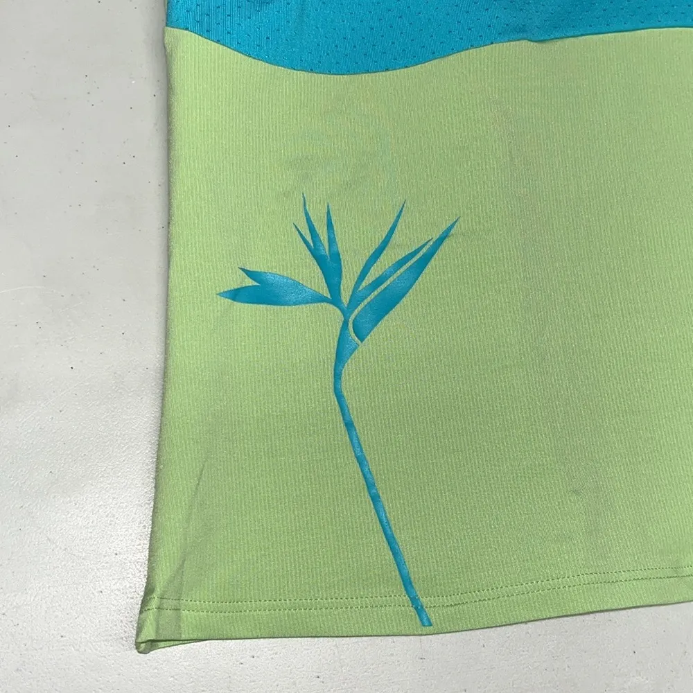 Under Armour Size XL Blue & Green Colorblock Athletic Tank Top w/ Shelf Bra - Image 3