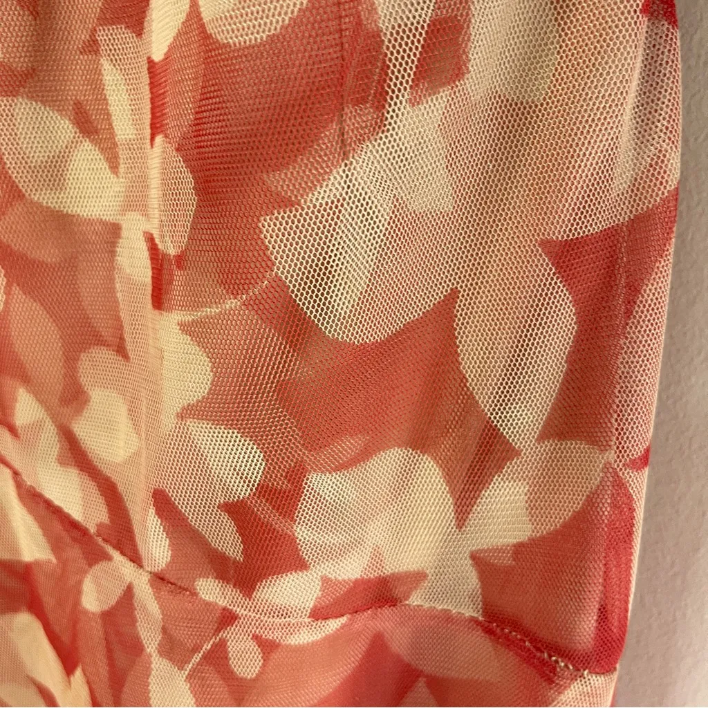 BCBG MAXAZRIA Floral Halter Asymmetrical Hem Midi Dress, Size 2‎ - Image 5