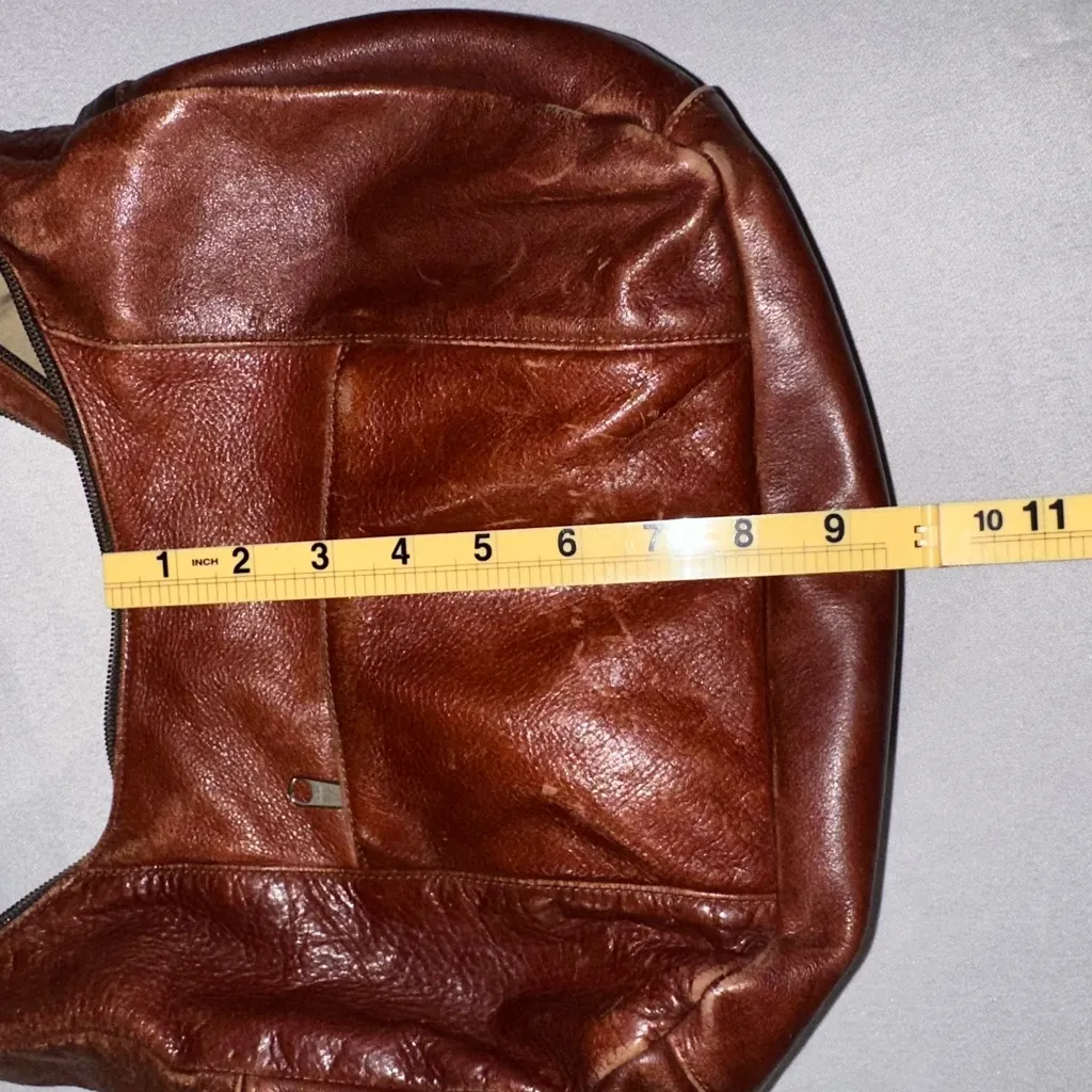 Corondo Leather • Double Zipper Concealed Carry Crossbody Bag Leather Lockable Brown - Image 13