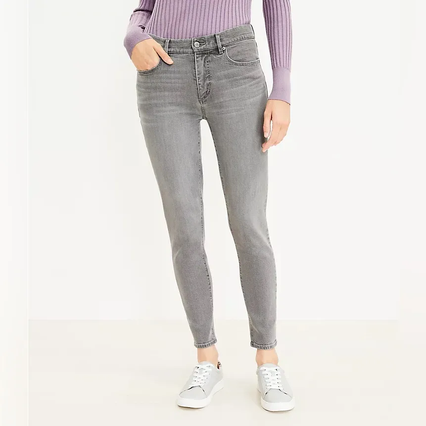 LOFT The Skinny Gray Jeans Size‎ 33/16 Petite - Image 11