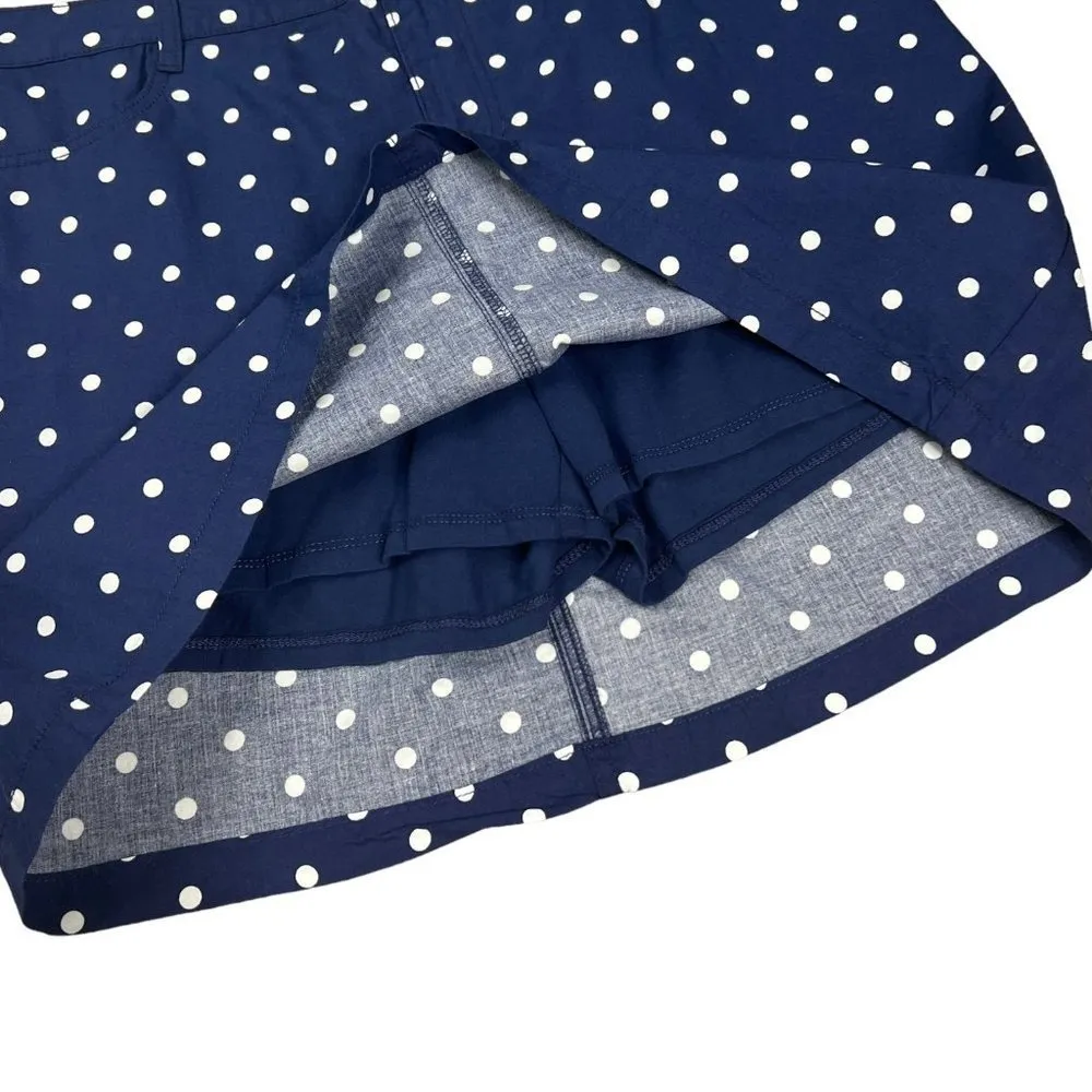 Nwt St. John’s Bay Polka Dot Skort Mid Rise Blue White Size 14 - Image 3