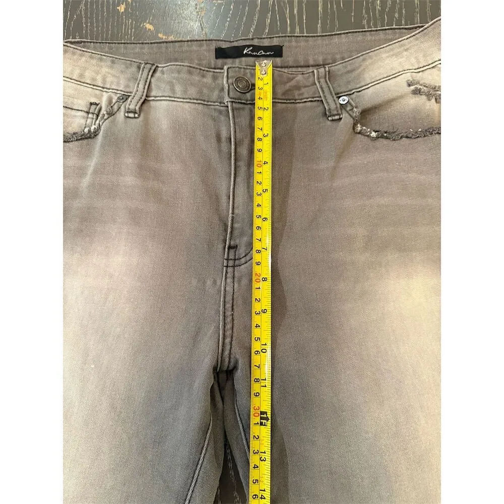 KanCan Los Angeles Women's Skinny Jeans Size 12 Grey Light Wash Denim Gray - Image 4