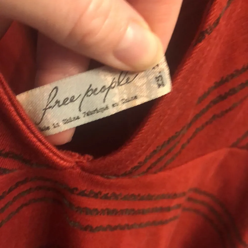 Free People Open Back Red Chevron Dress - Image 4