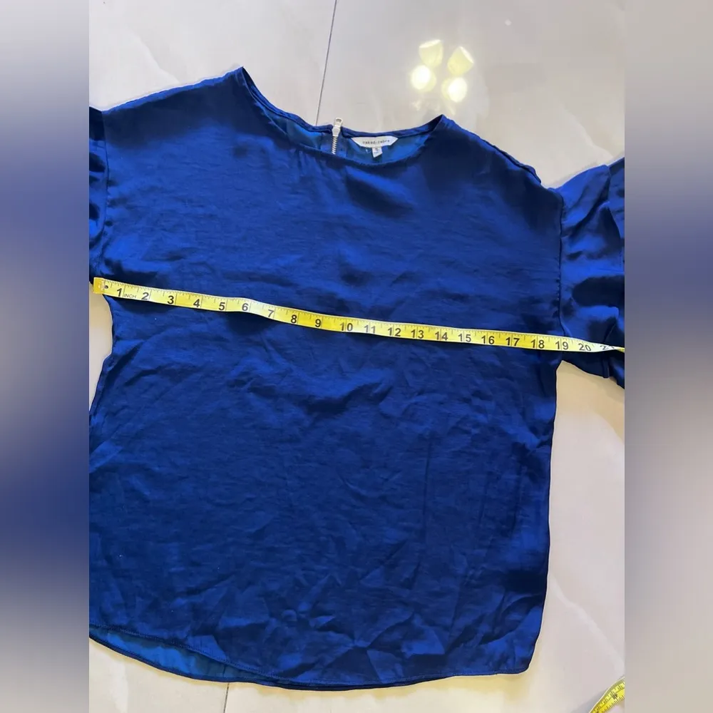 Naked Zebra Women Sky Blue Polyester Round Neck  Short Sleeve Top Blouse Small - Image 5