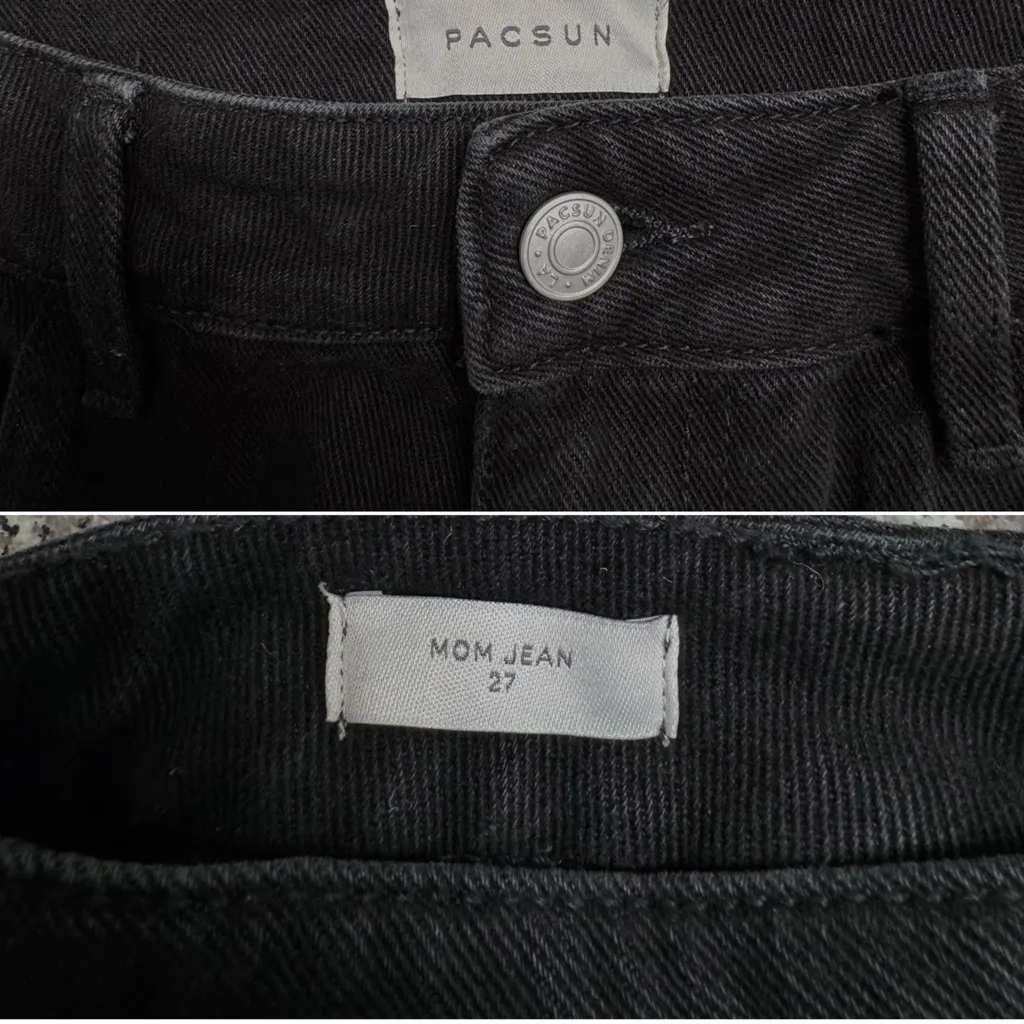 PacSun Women's Black Mom Jeans - Image 6