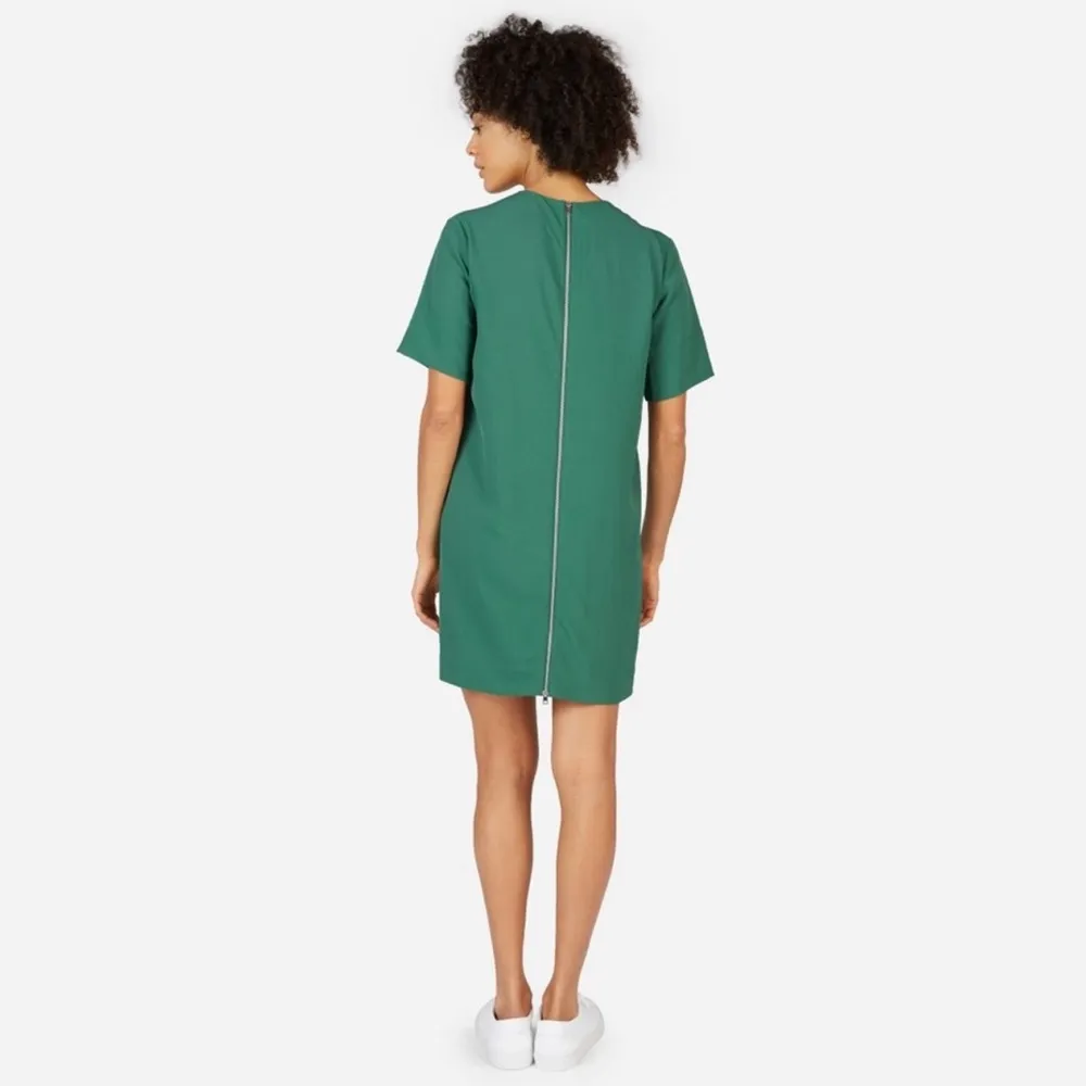 Everlane Green Japanese GoWeave Short Sleeve Zipper Back Shift Dress Size 2 - Image 11