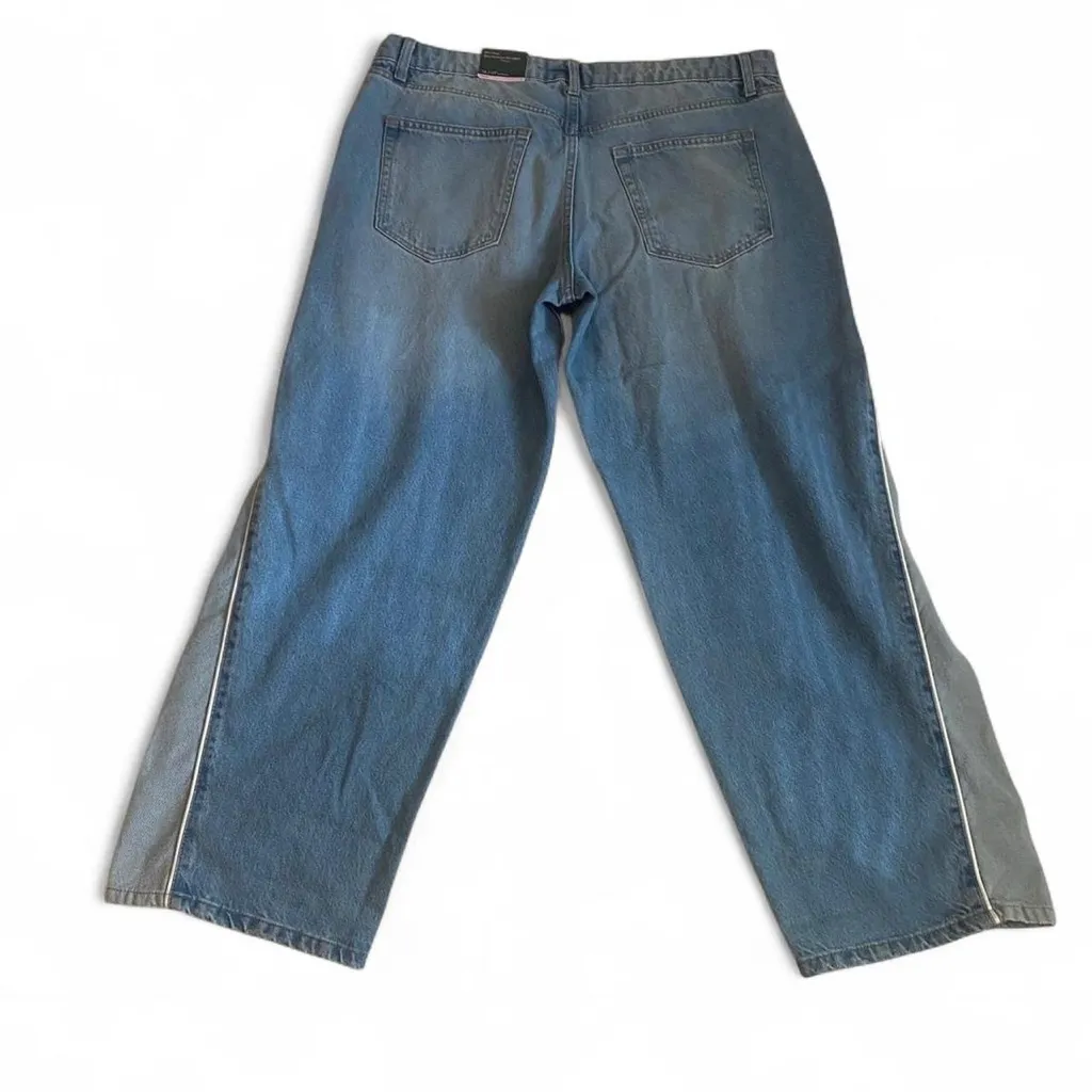 NWT Wild Fable Mid-Rise Relaxed Straight Piping Jeans Size 14 Y2K Streetwear - Image 4
