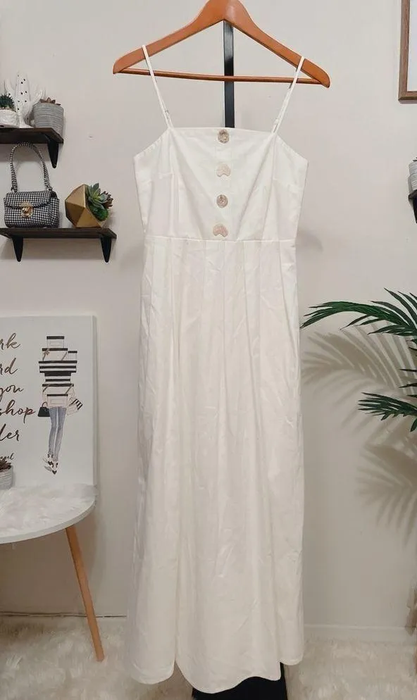 NWT En Saison White Midi Dress Size Small - Image 2