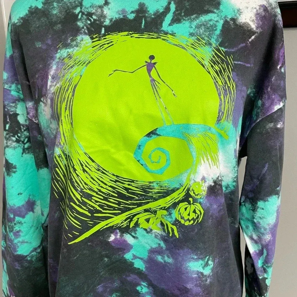 Disney Tim Burtons The Nightmare Before Christmas Tie Dye Sweatshirt Size Medium - Image 2