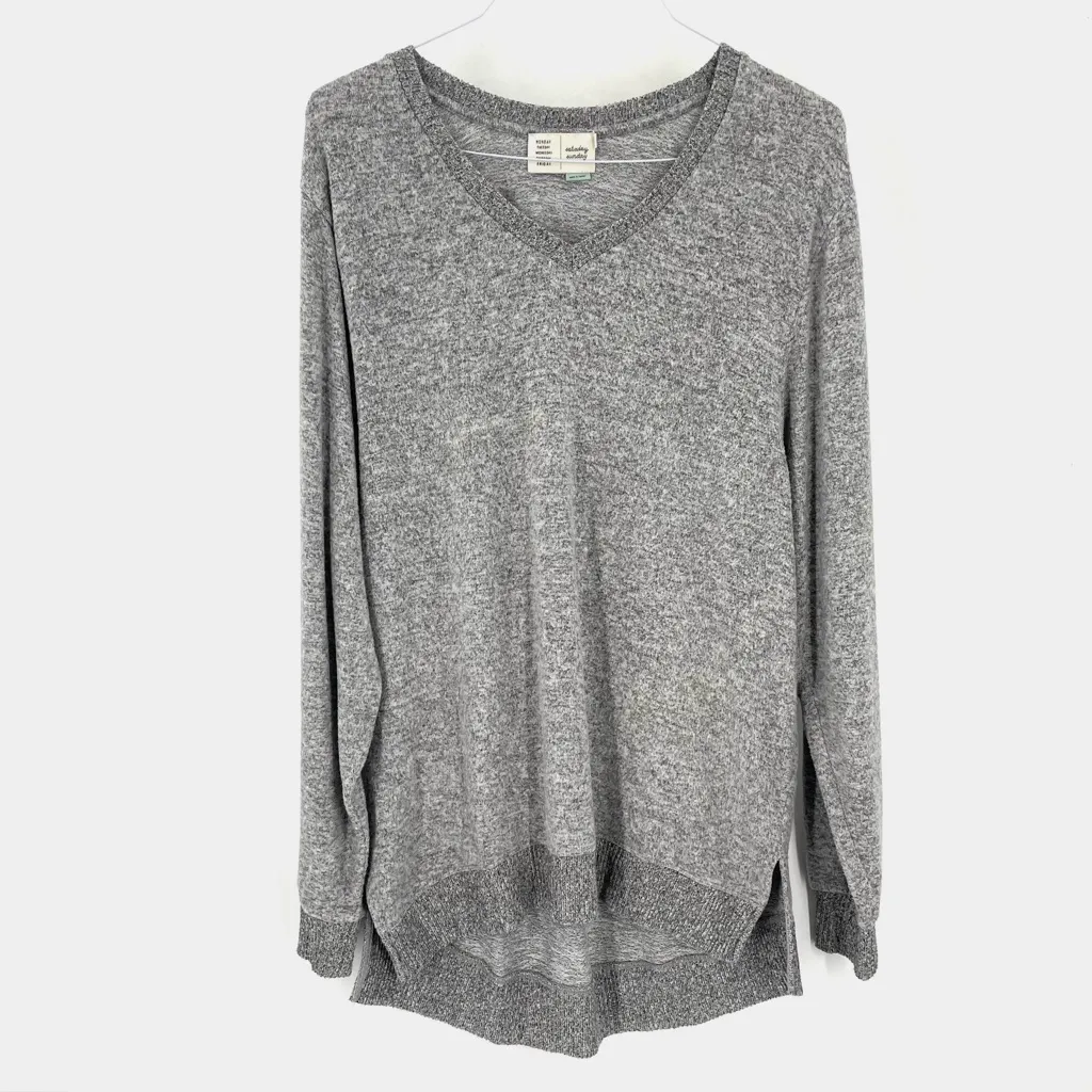 Anthropologie Saturday Sunday Gray Hacci Tunic Slouchy Comfort Plush Sweater - Image 6
