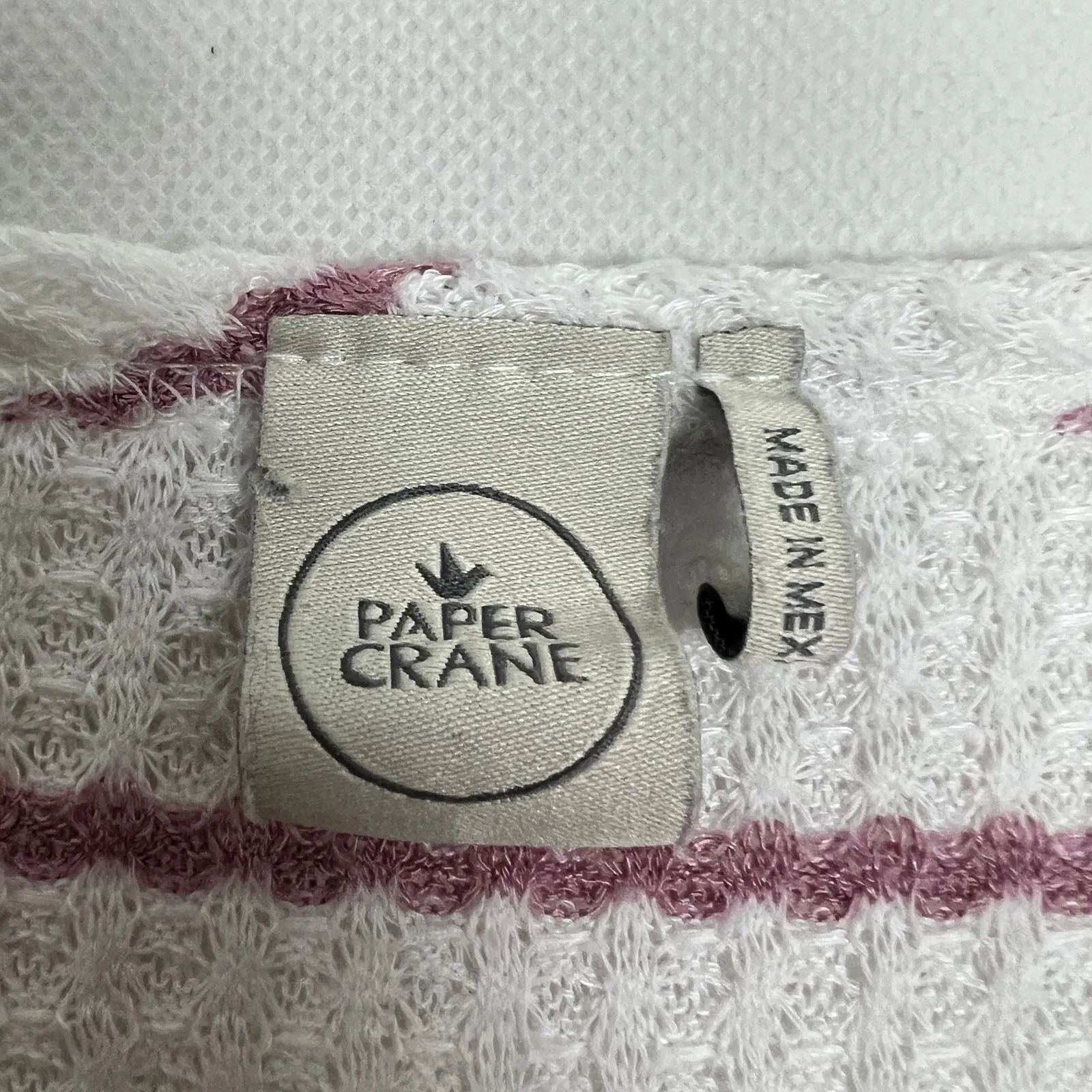 Paper Crane Waffle Knit Striped Knot Front Top Size M Button Down - Image 2