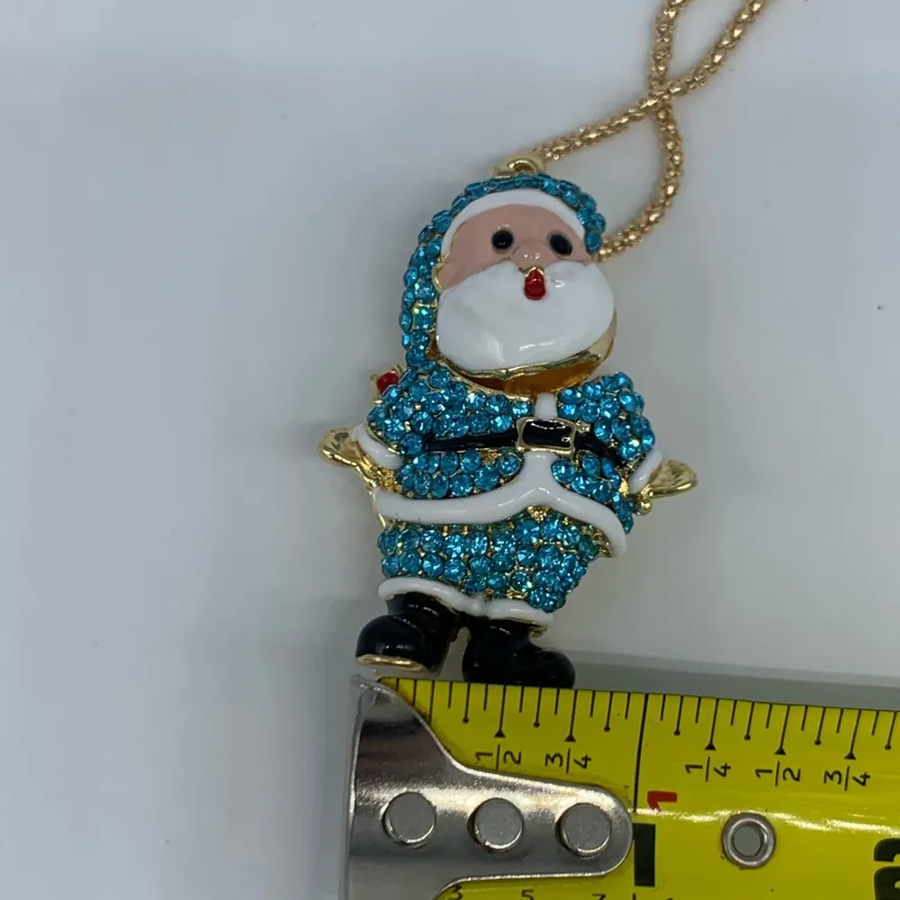 NEW blue Christmas Santa Claus pendant necklace - Image 7