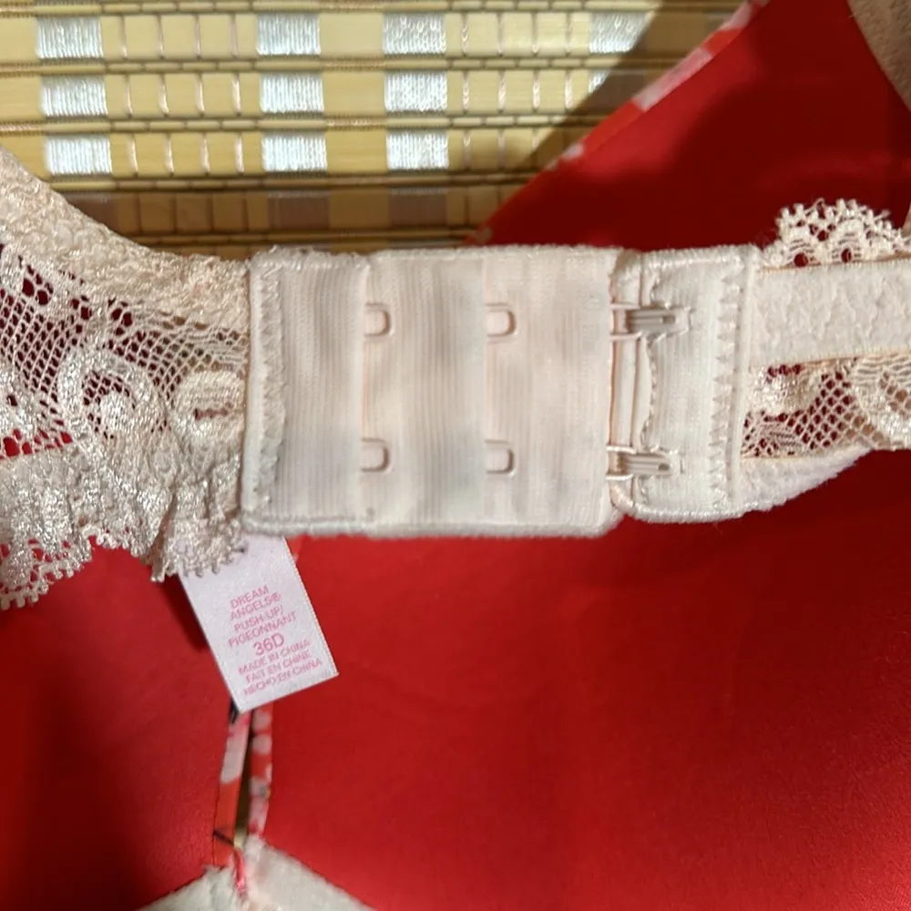 Victoria's Secret Dream Angels Push Up Bra Orange Cherry Blossoms Lace 36D - Image 13
