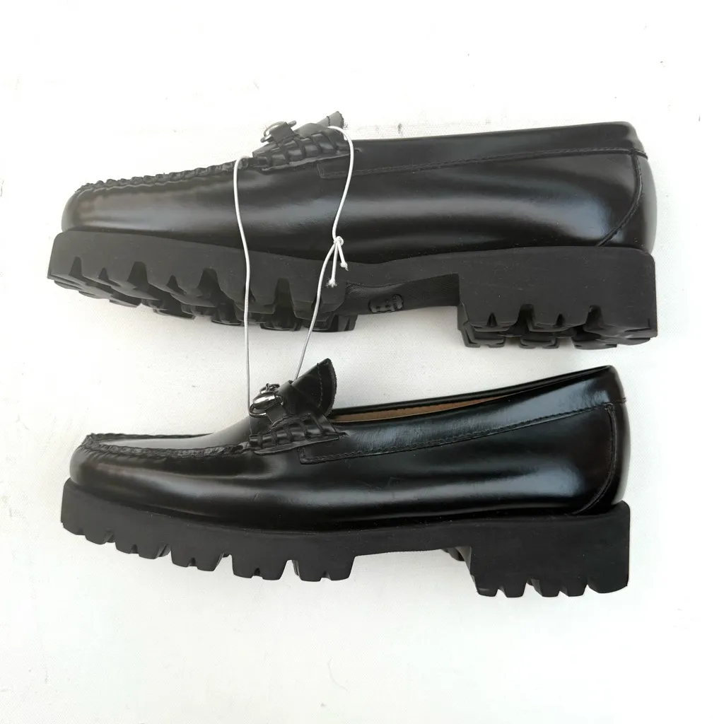 G.H. BASS Womens Shoes Loafers Black Liana Bit Lug Sole Weejuns Leather 8 - Image 6