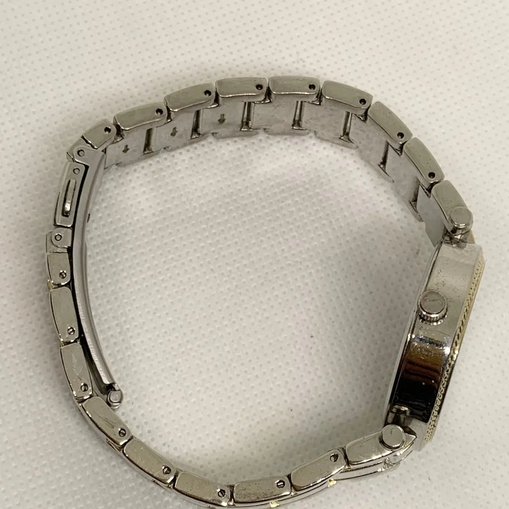 Jones New York silver gold tone women watch 32mm round quartz analog running - Image 7