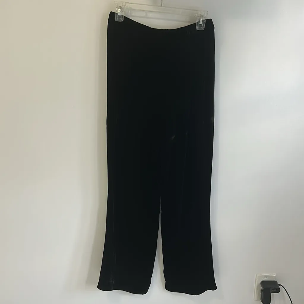 Velvet by Graham & Spencer Frida Black Velvet Wide Leg Pants - Image 5