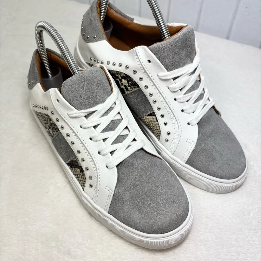 Steve Madden Annita Sneaker Leather Reptile Snakeskin Studs 7.5 Tennis Shoe - Image 8