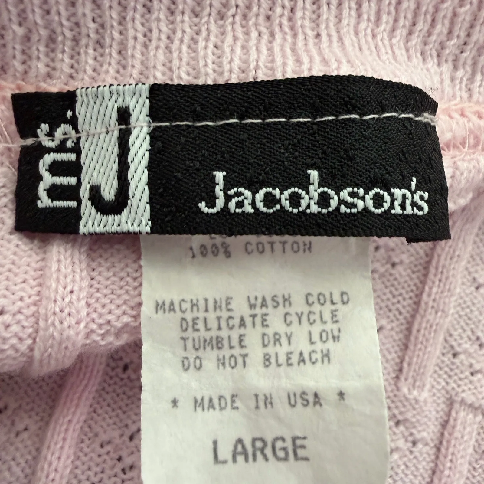 Ms. J Jacobson Womens Pink Ribbed Knit Tank L 100% Cotton Coquette Balletcore Size L - Image 5