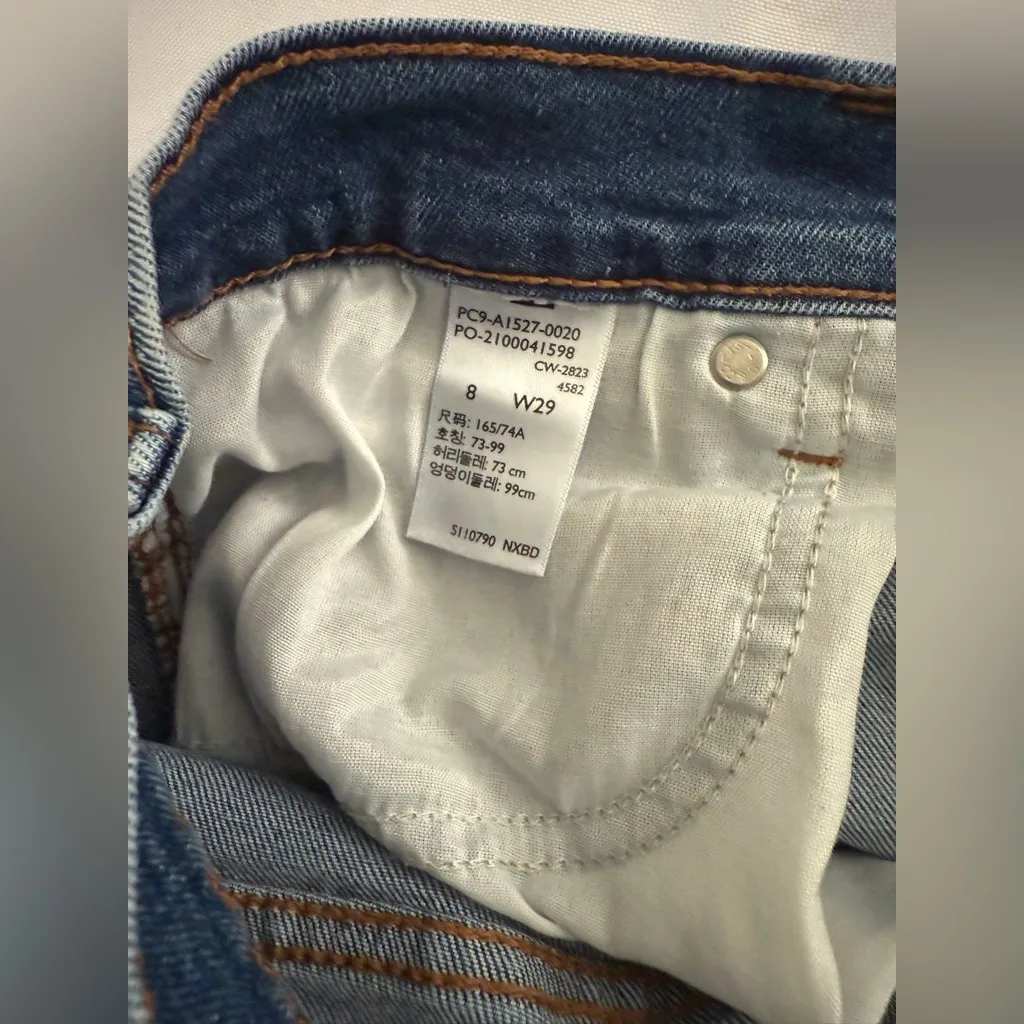 Signature by Levi Strauss Heritage High Rise Shorts Size 8 W29 Distressed Frayed Blue - Image 8