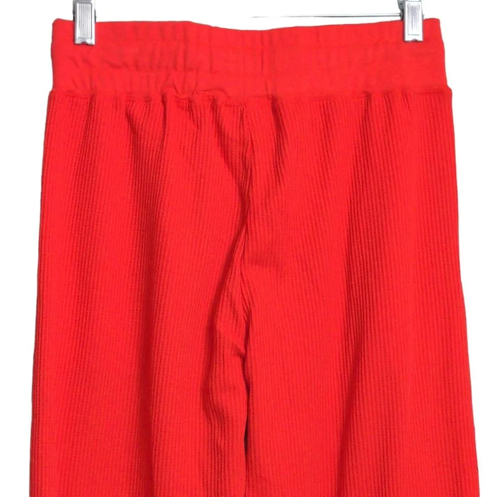 Zyia Active Womens Jogger Pants Red Waffle Knit High Rise Stretch Drawstring M Size M - Image 8