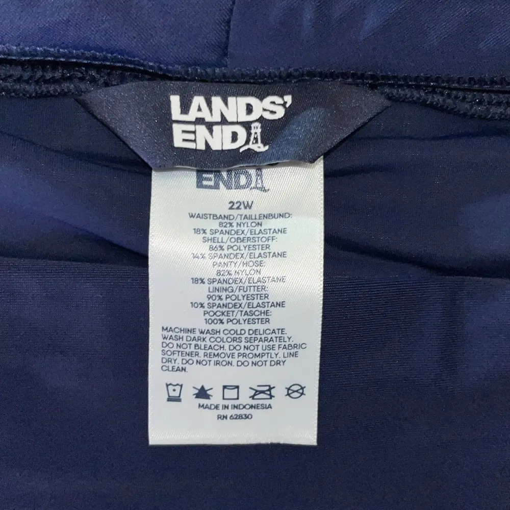 Lands’ End Size 22W Navy Blue 5” Inseam Bathing Suit Swim Shorts w/ Inner Panty - Image 3