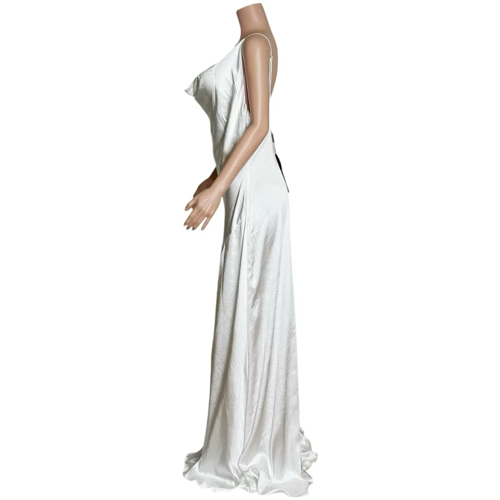 ELLIATT Clementine Long Satin Gown, Ivory, XL - Image 8