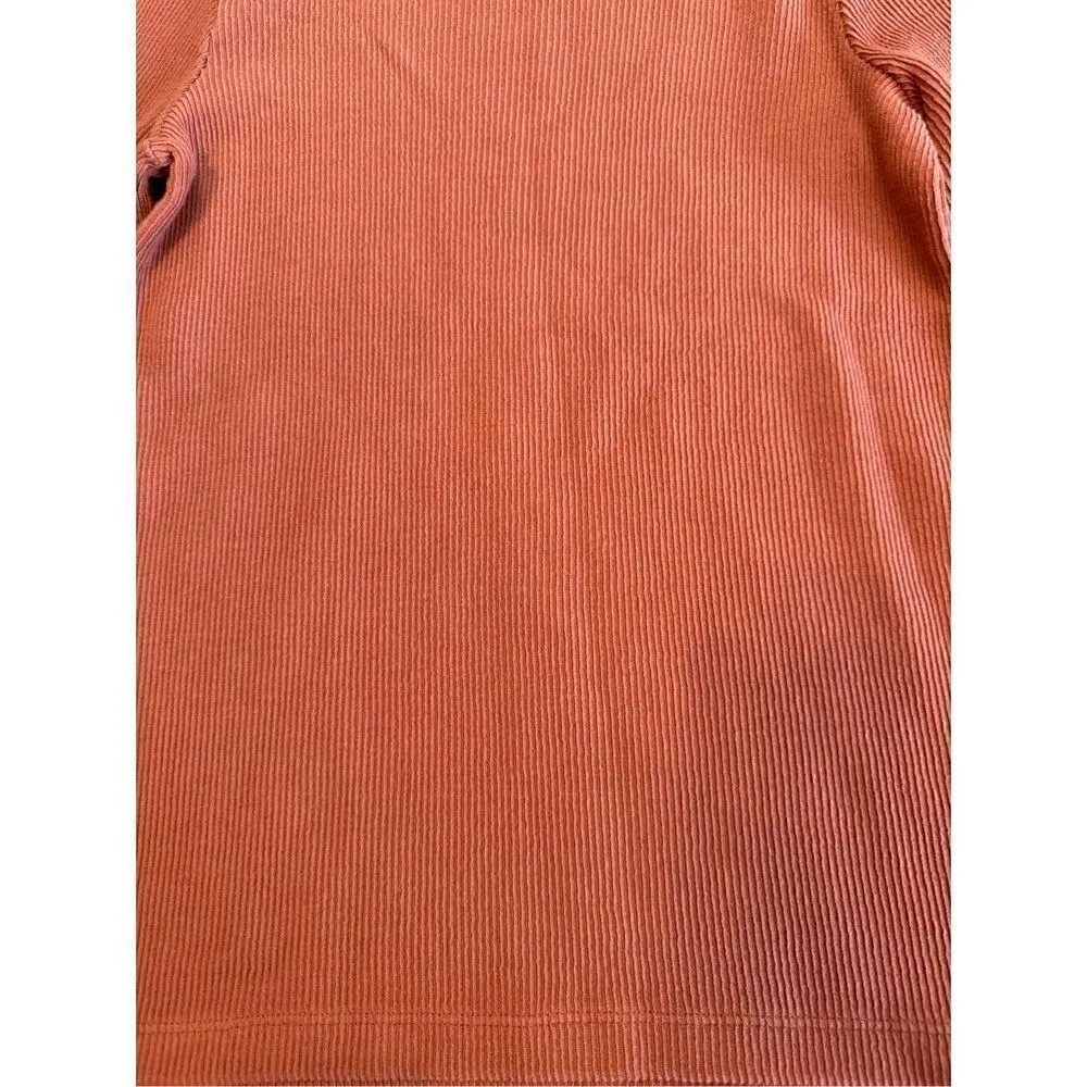 Madewell long sleeve ribbed top bell sleeves size small burnt orange - Image 4