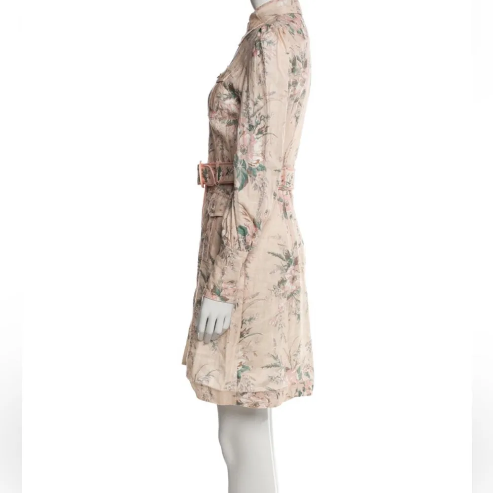 NWOT zimmermann linen Floral Beige Belted Dress - Image 7