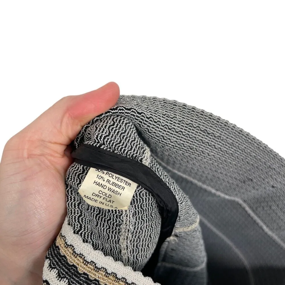 Pleasure Doing Business Black White Gold Stripe Bandage Pencil Skirt Y2K Women L Size L - Image 4