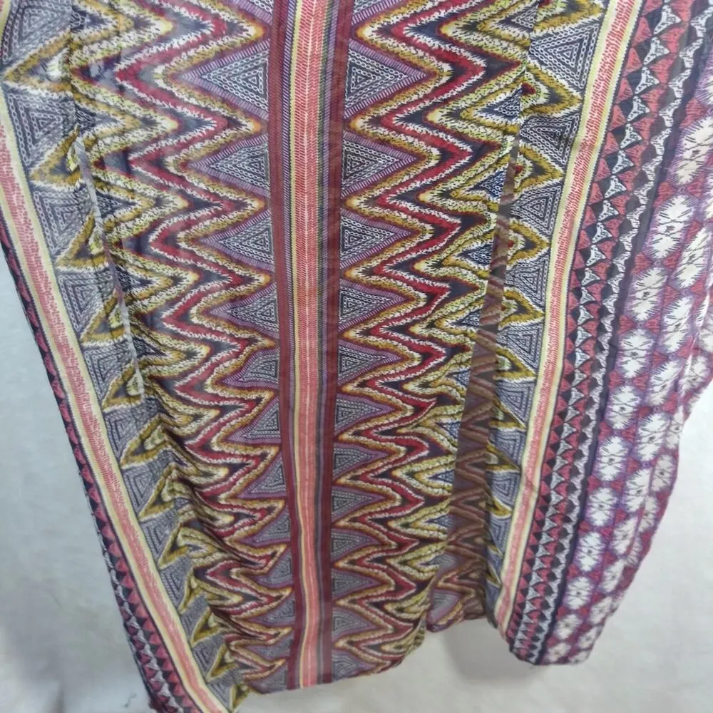 Patrons Of Peace Boho Multi Color Geometric Maxi Dress Size XS - Image 5