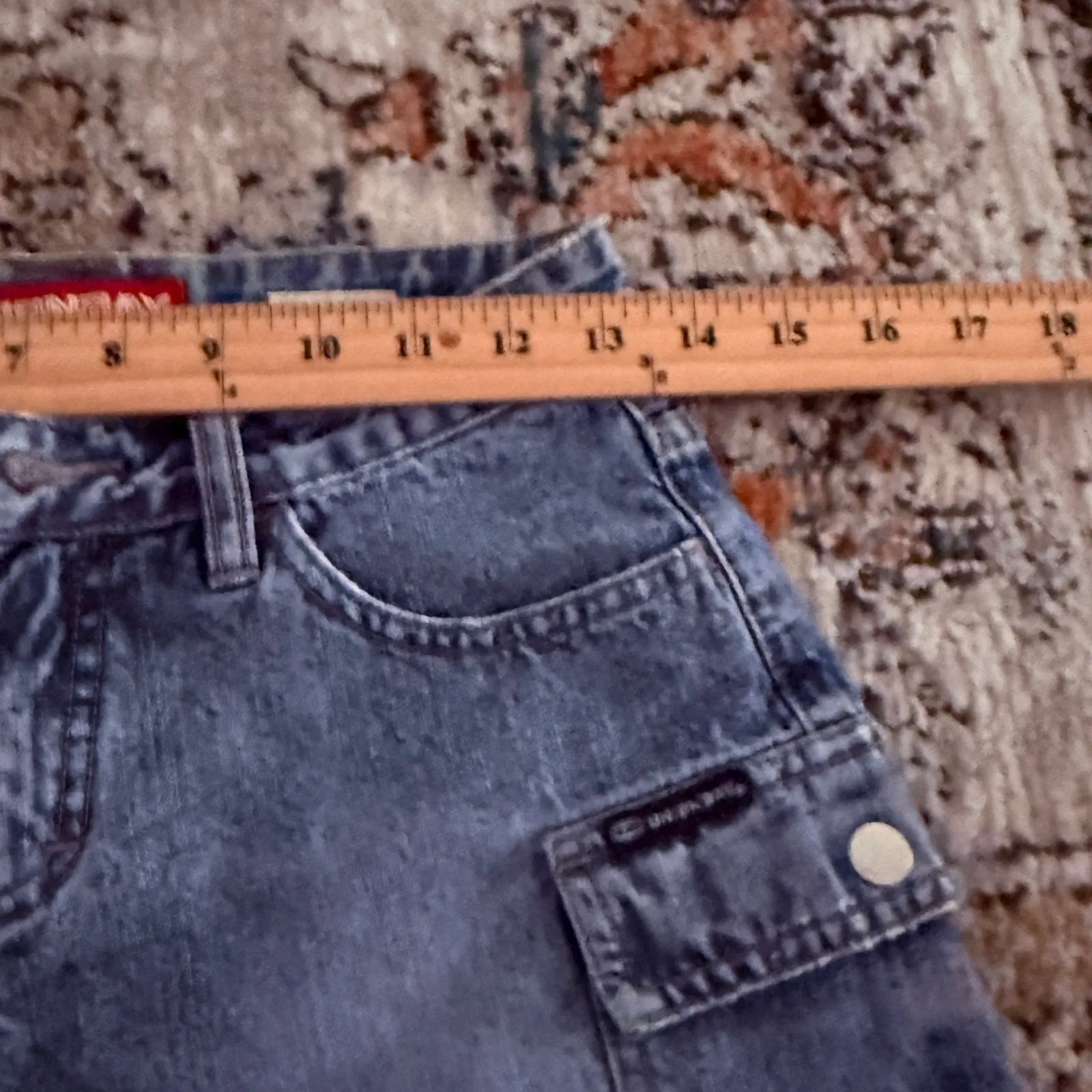 Vintage Y2K Unionbay Cargo Denim Shorts Size 3 Blue 100% Cotton‎ - Image 4