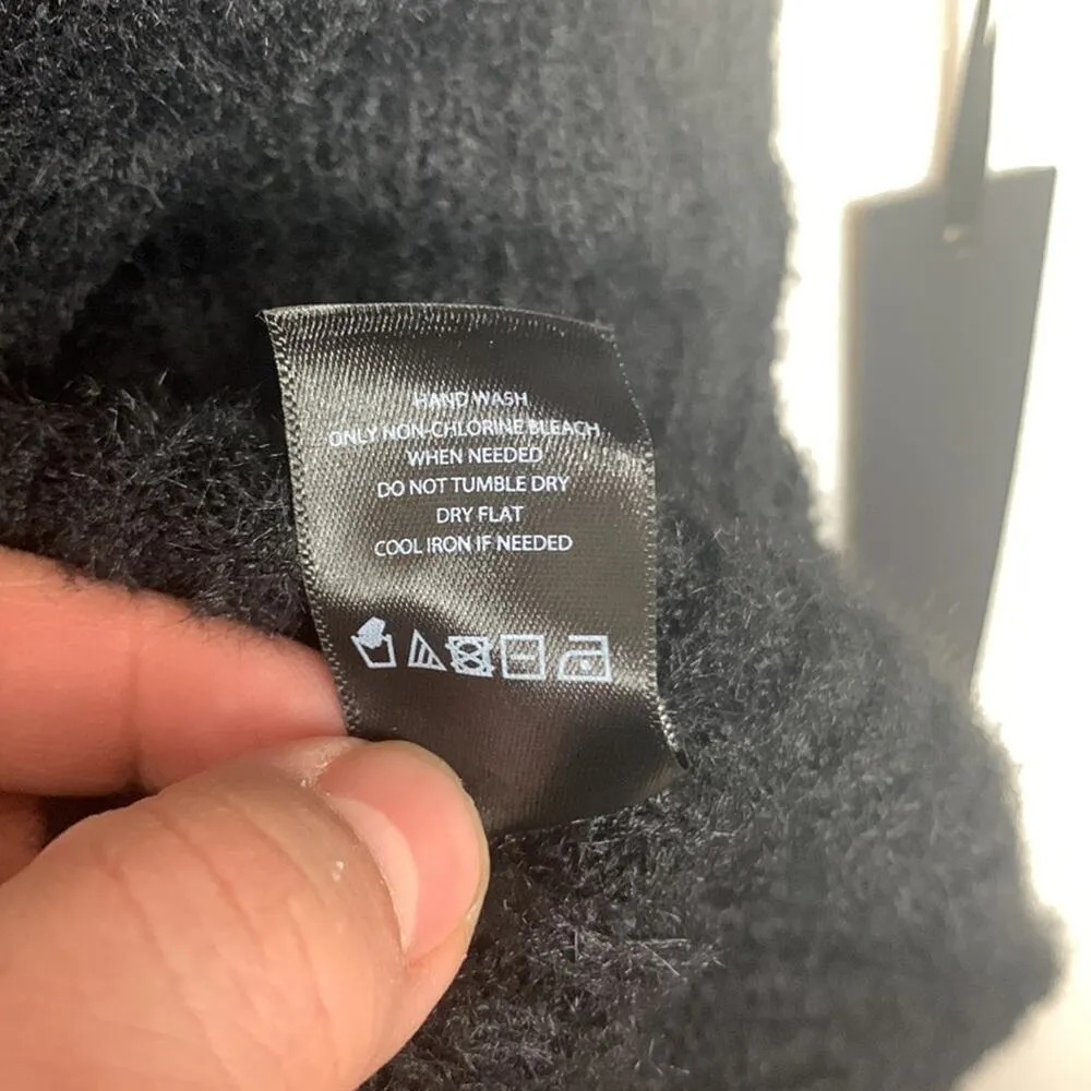 House of Harlow x revolve womens large wool sweater wrap dress black alpaca long - Image 13