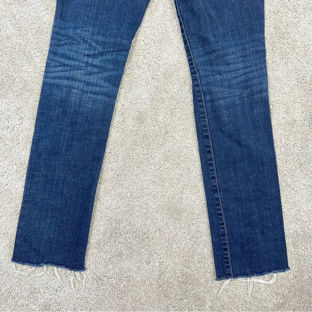Abercrombie & Fitch The A&F Skinny Jeans Mid-Rise Distressed Raw Hem Size 28x35 - Image 7