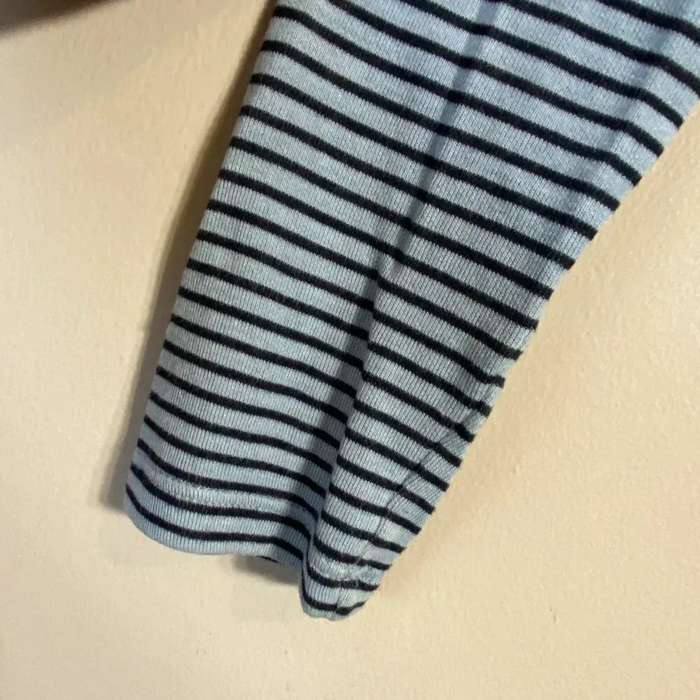 J. Jill 3/4 Sleeve Striped Lightweight Shirt Dress Women's XS Petite Blue Black - Image 7