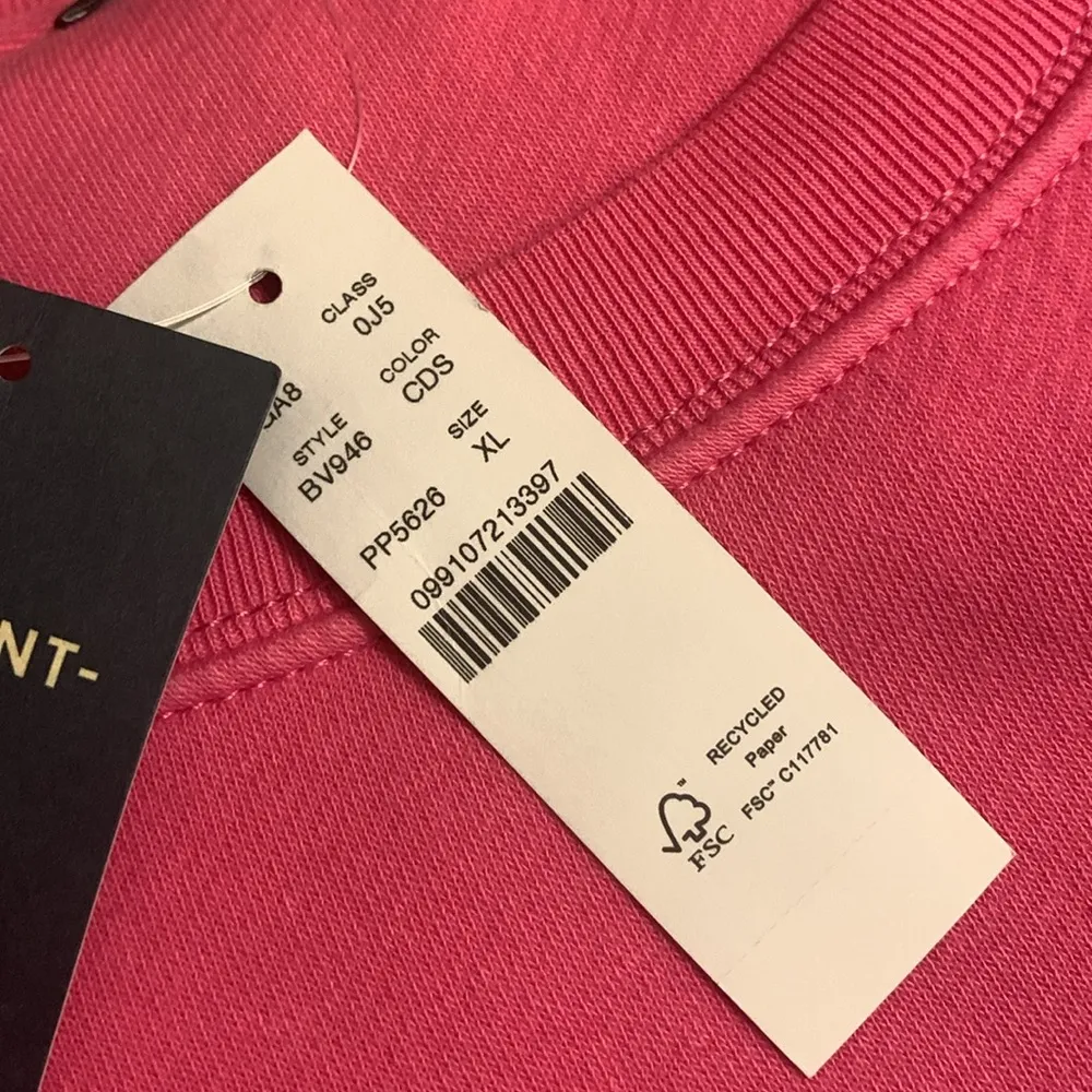 J. Crew Heritage fleece chalet de ski graphic sweatshirt (Sz XL) Hot Pink - Image 2