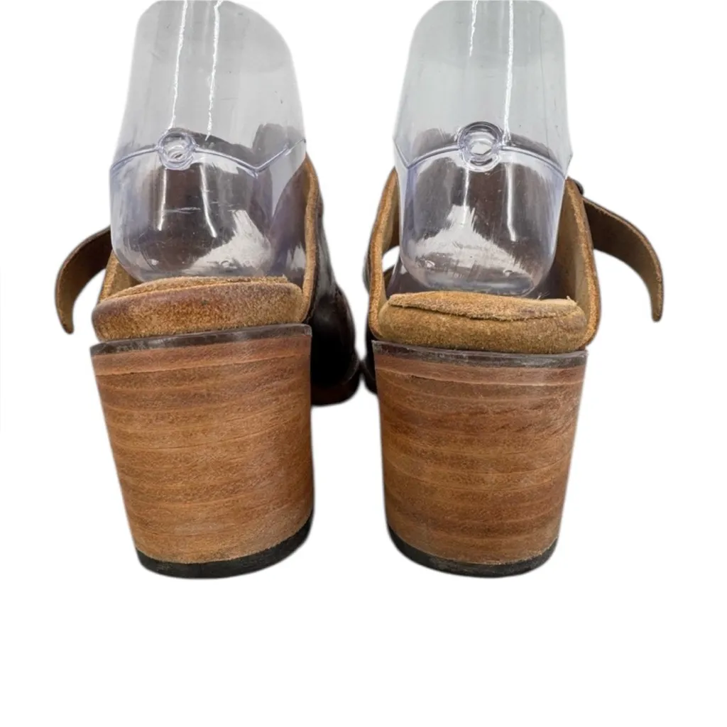 Freebird Caprice Brown Leather Buckle Mules Clogs Size 9 - Image 9