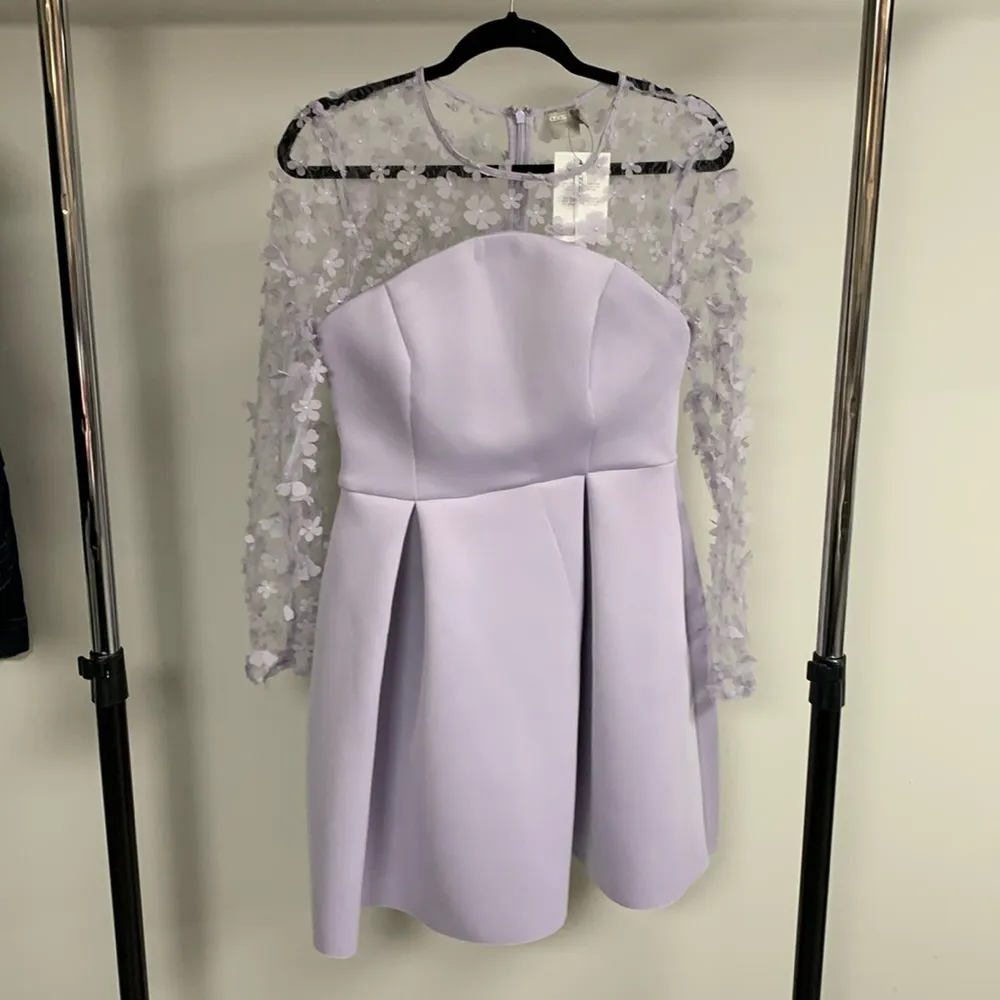 NWT ASOS Lavender Floral Lace Top Dress Size 8 - Image 2