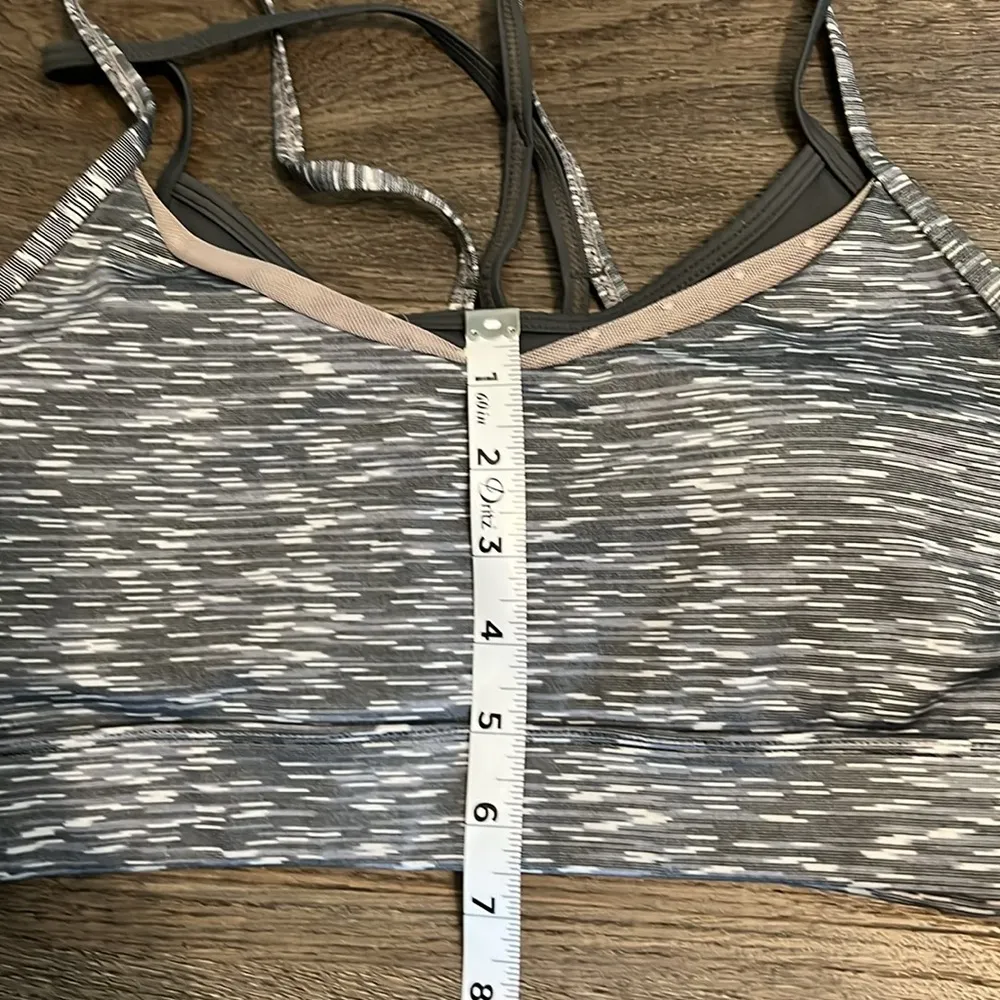 ZYIA Active Gray & White Athletic Padded Sports Bra with Thin Straps Medium - Image 8
