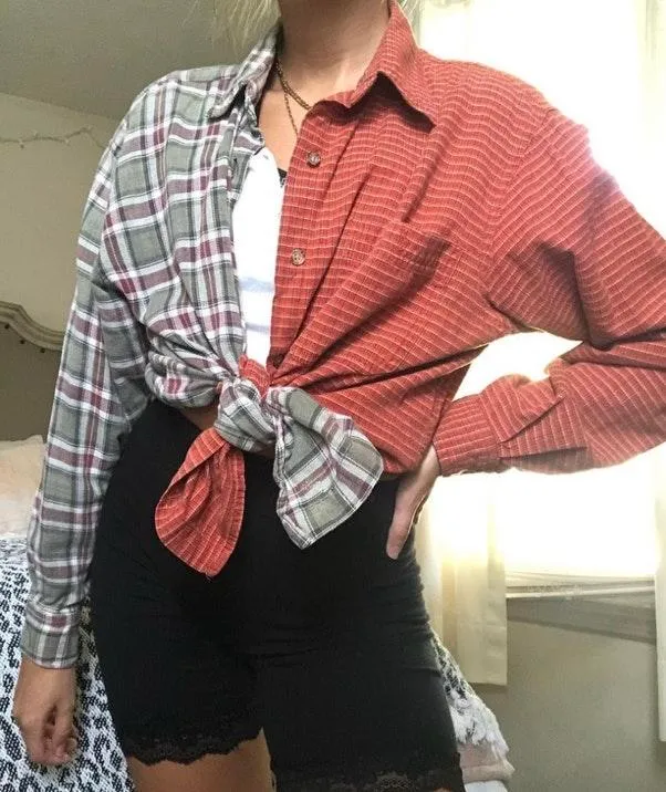 half & half flannel Size L - Image 2